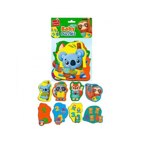 Пазли максі з грою Малюк Зможе &laquo;Тварини та Іграшки&raquo; Vladi Toys VT1722-23 Укр VT1722-23 фото