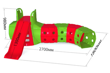 Дитяча Гірка з тунелем DOLONI-TOYS 01470 /, 3 різних кольори Сіро-бірюзова 16901s19618 фото