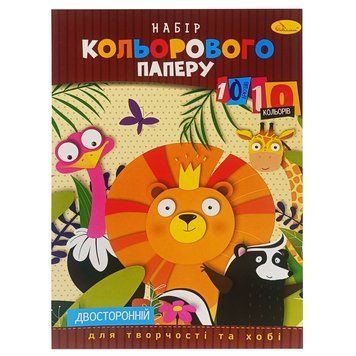 Набір двостороннього кольорового паперу А4 АП-1203-5, 10 аркушів АП-1203-5 фото