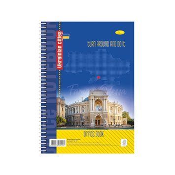 Блокнот для записів Б-Л4-40-1, 40 аркушів, клітина, пружина збоку 63425 фото