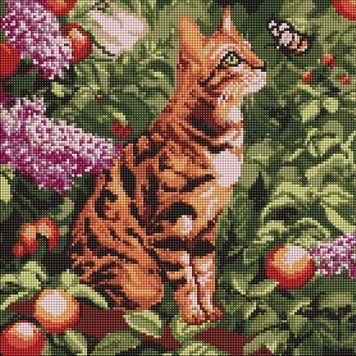 Алмазна мозаїка "Бенгальський кіт" &copy;art_selena_ua AMO20079, 40х40 см 62068 фото