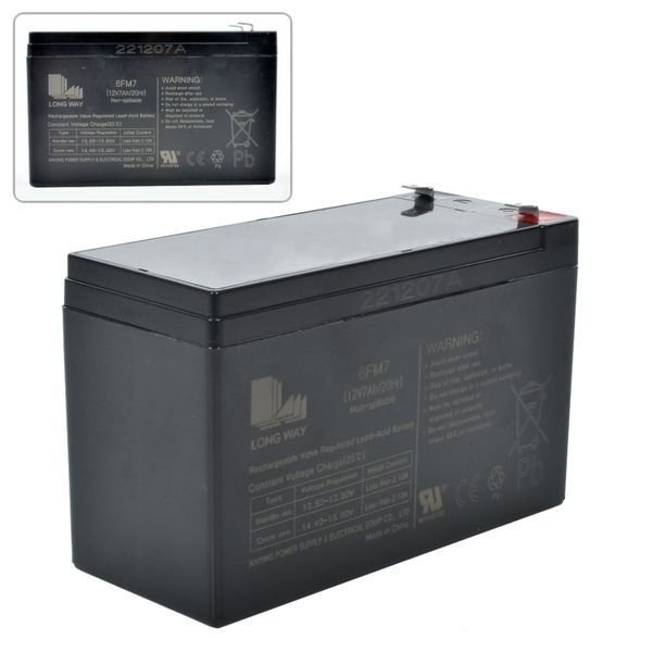 Акумуляторна батарея універсальна 12V7Ah-BATTERY 44316 фото