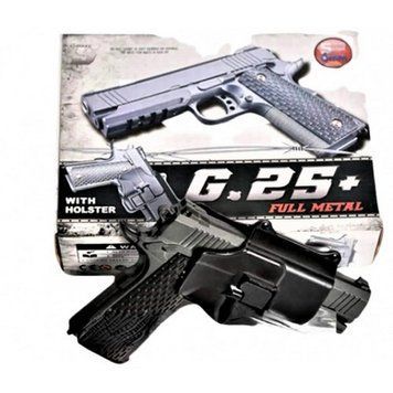 Дитячий пістолет на кульках "Colt 1911 Rail" Galaxy G25+ метал чорний з кобурою 29081 фото