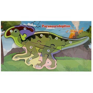 Дерев'яний пазл-вкладиш "Parasaurolophus" MD 1924-10, 9 елементів 55997 фото