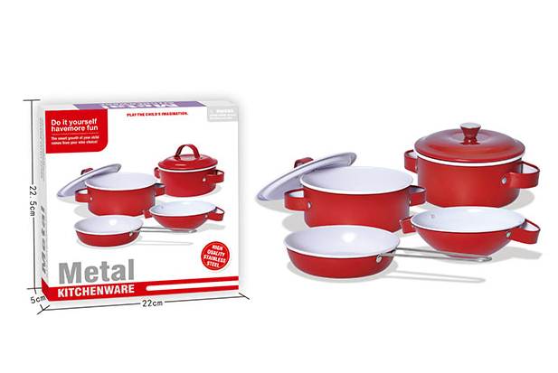 Дитячий набір посуду "Kitchenware" 620-B5(Red) каструля, пательня 620-B5(Red) фото