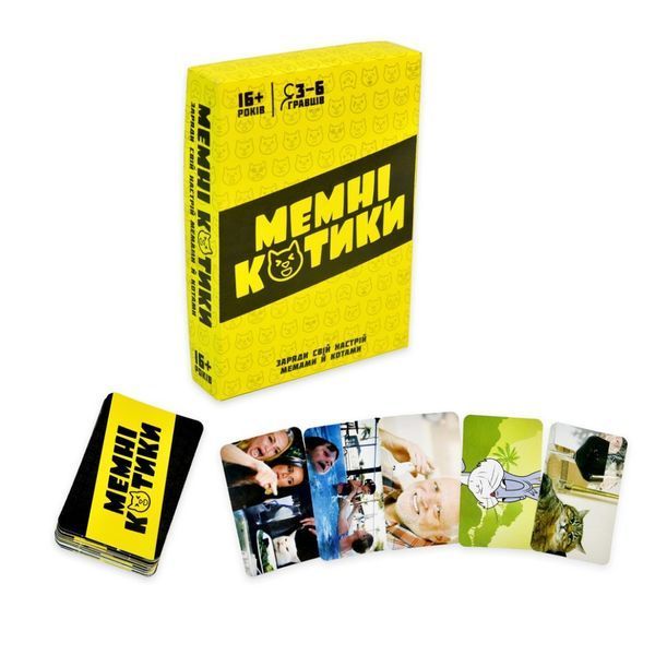 Настільна гра "Мемні котики" 30734 гральні картки 98 штук, інструкція 30734 фото