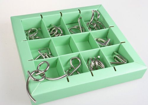 Набір головоломок Metall Puzzles green Eureka 3D Puzzle 473357, 10 головоломок 473357 фото
