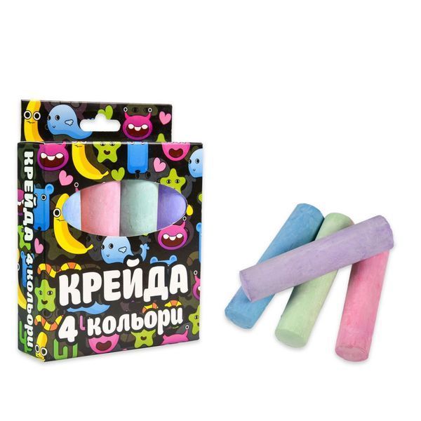 Крейда для малювання на асфальті 50115ST 4 штуки, різнокольорова 62719 фото