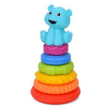Дитяча іграшка "Пірамідка Тигреня" 638-112(Turquoise) 18,5 см, 6 кілець 61454 фото