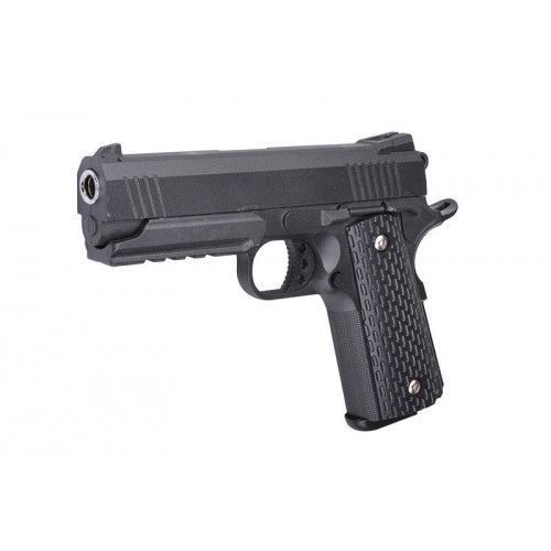 Страйкбольний пістолет "Colt 1911 Rail" Galaxy G25 метал чорний 23965 фото