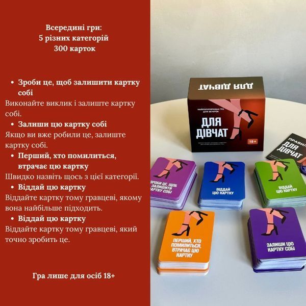 Настольная игра Для девушек 290131, 5 разных категорий карт 290131 фото