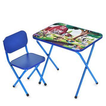 Дитячий столик складаний зі стільчиком M 5968-4 синій M 5968-4 фото