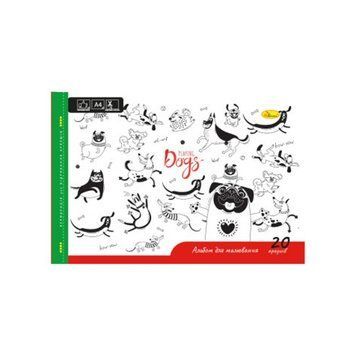 Альбом для малювання A4 "Playing Dogs" АП-0303-6 скоба з перфорацією АП-0303-6 фото
